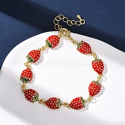 Brass Micro Pave Cubic Zirconia Link Bracelets for Women&nbsp;BJEW-D362-01G