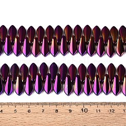 電気メッキガラスビーズセット  ティアドロップ  パープルメッキ  15~16x6x4~4.5mm  穴：0.9~1mm  約119~120個/連  17.32~18.11インチ（44~46cm）&nbsp;EGLA-Q134-01A-B01
