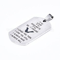 Non-Tarnish 201 Stainless Steel Quote Pendants&nbsp;STAS-T044-227P
