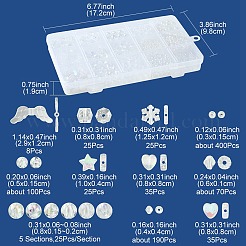 透明なアクリルビーズ  多面カット  キューブ  透明  4~29x4~12x2.5~7.5mm  穴：1~2.5mm  1060個/箱&nbsp;TACR-FS0001-43