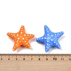 不透明なアクリルビーズ  ヒトデ  ミックスカラー  36x39x12mm  穴：3mm&nbsp;X-OACR-A040-01