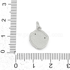 Brass Micro Pave Clear Cubic Zirconia Pendants&nbsp;KK-G522-07P
