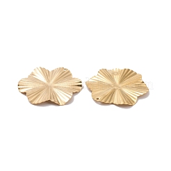 304ステンレスペンダント  テクスチャ  花  ゴールドカラー  40x37x1mm  穴：1.2mm&nbsp;STAS-A061-09G