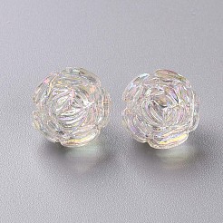 透明なアクリルビーズ  ABカラー  花  透明  18x16.5mm  穴：2.5mm&nbsp;X-TACR-S154-31C-205