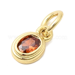 Brass Cubic Zirconia Charms&nbsp;KK-G554-02A-04