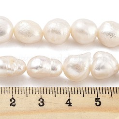天然養殖淡水パールビーズ連売り  研磨両側  グレード4 A  雪  10~11mm  穴：0.7mm  約17個/連  6.69~6.89インチ（17~17.5cm）&nbsp;PEAR-P062-31C