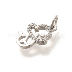 Rack Plating Brass Micro Pave Cubic Zirconia Pendants&nbsp;KK-H508-28P-09