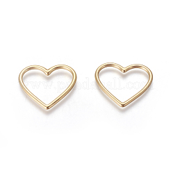 304ステンレススチールリンクリング  ハート  ゴールドカラー  23.5x28x2mm  穴：16x24mm&nbsp;STAS-I101-50G
