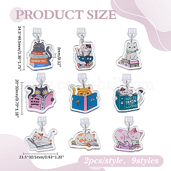 プラスチック製携帯用防塵プラグ2セット  アクリルパーツ付き  プラチナ  ミックスカラー  34.5~44.5mm&nbsp;HJEW-ME0001-21A