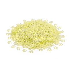 プラスチックスパンコールビーズ  マットなスタイル  縫製工芸品の装飾  猫の足跡  緑黄  6x7x0.3mm&nbsp;PVC-R024-09A