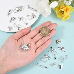 100pcs10スタイルチベットスタイルアロイペンダント  カドミウムフリー＆ニッケルフリー＆鉛フリー  医療用品スタイル  アンティークシルバー  15x30.5x8mm  穴：3mm  10個/スタイル&nbsp;TIBEP-CJ0001-44