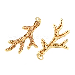 Brass Micro Pave Cubic Zirconia Pendants&nbsp;CU-CBAB3AD-01G-02