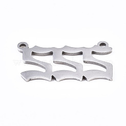 変色しない201ステンレススチールペンダントリンク  レーザー切断  ステンレス鋼色  NUM。2  11.5x22x1mm  穴：1.4mm&nbsp;STAS-S110-115P-02