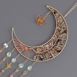 Iron & Brass & Crystal Glass Sun Catcher Pendants&nbsp;HJEW-K049-05