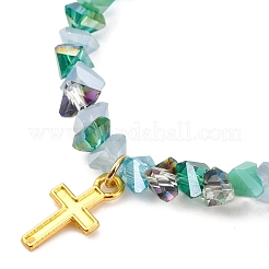 Alloy Cross Charm Bracelets&nbsp;BJEW-JB12323-02