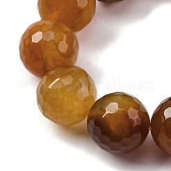 天然の龍脈瑪瑙（染色・加熱）ビーズ連売り  多面カット  ラウンド  ペルー  15~16mm  穴：1.5mm  約25個/連  14.96''~15.55''（38~39.5センチメートル）&nbsp;G-K390-A03-01