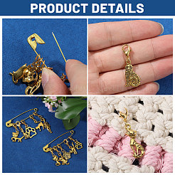 12Pcs 4 Styles Alloy Pendant Locking Stitch Markers&nbsp;HJEW-PH02471