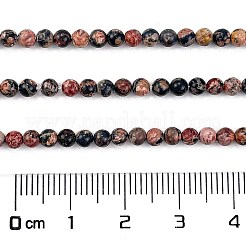 天然ヒョウ肌ジャスパービーズ連売り  グレードA  ラウンド  3mm  穴：0.5mm  約136個/連  15.87''（40.3センチメートル）&nbsp;G-M438-A02-01