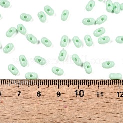 不透明なアクリルビーズ  ピーナッツ  アクアマリン  6.5x4x3mm  穴：1.5mm  約9998個/500g&nbsp;MACR-T048-02P