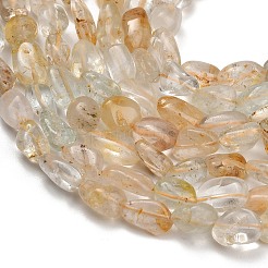 天然トパーズビーズ連売り  ナゲット  タンブルストーン  8~16.5x7.5~9.5x4~9.5mm  穴：0.8~0.9mm  15.35''（39cm）〜15.75''（40cm）&nbsp;G-D108-A04-04
