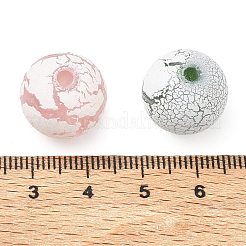 スプレープリントアクリルビーズ  フロスト加工のひび割れビーズ  ラウンド  ミックスカラー  15.5mm  穴：3mm  約243個/500g&nbsp;AC-CBA4D01-02
