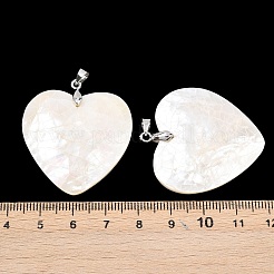 Natural White Shell Heart Pendants&nbsp;KK-C135-09A