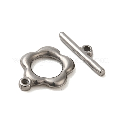 変色しない304ステンレススチールのトグル留め具  花  ステンレス鋼色  花：20.5x17.5x3mm  穴：1.8mm  バー：6x22x3mm  穴：1.8mm&nbsp;X-STAS-Q324-16P