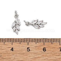 SHEGRACE Brass Clear Cubic Zirconia Charms&nbsp;XGRQ2O365-421P
