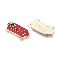Christmas Theme Rack Plating Alloy Enamel Pendants&nbsp;PALLOY-O109-39LG