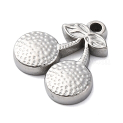 304ステンレスペンダント  チェリーチャーム  変色防止  ステンレス鋼色  18x17.5x3mm  穴：1.8mm&nbsp;STAS-S163-27P