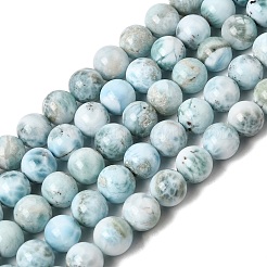 Natural Larimar Beads Strands&nbsp;G-B156-A01-8mm-01