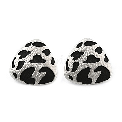 Leopard Print Brass Enamel Stud Earrings for Women&nbsp;EJEW-U055-15D-S