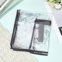 透明PVC荷物カバー  透明な旅行用スーツケースプロテクター  20インチのスーツケース用  ブラック  385x237x450mm&nbsp;AJEW-WH20080-52B