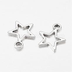 チベット風合金チャーム  スター  アンティークシルバー  鉛フリー＆カドミウムフリー  14.5x12x1mm  穴：2mm&nbsp;X-LF10651Y