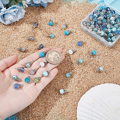 100Pcs Glass Pendants&nbsp;PALLOY-HY00102