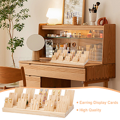 3 Rows Bamboo Earring Display Stands&nbsp;EDIS-WH0021-02