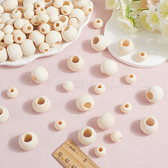 150Pcs Natural Unfinished Wood Beads&nbsp;WOOD-SP0001-57