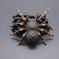 ハロウィーンのプラスチックとアクリルのチャーム付きマルチ連ブレスレット  男性と女性のためのストレッチブレスレット  クモ  鉄パーツ  カラフル  内径：1-3/4インチ（4.5cm）&nbsp;BJEW-H632-01
