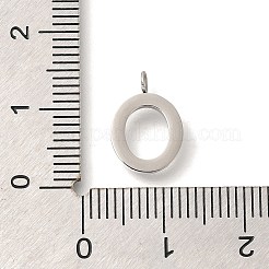 304ステンレススチールマイクロパヴェキュービックジルコニアペンダント  文字a~zのチャーム  アルファベットのO  13x9x2mm  穴：2mm&nbsp;STAS-H228-06P-O