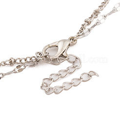 Alloy Double Layer Necklaces for Women&nbsp;LS-NJEW-L123-01P