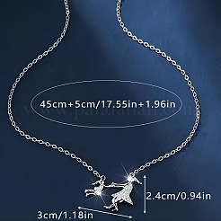 Alloy Full Crystal Rhinestone Mother and Daughter Pendant Necklaces&nbsp;FS-WG340FE-01