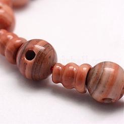 天然木レースストーン3穴グルビーズ連売り  Tドリルビーズ  仏教のジュエリーには  18mm  穴：2~3mm  2個/セット  1セット/連  10インチ（7cm）&nbsp;G-J365-11