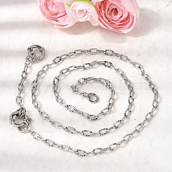 4mm 201ステンレススチールテクスチャアズキチェーンネックレス（ユニセックス）  変色しない  ステンレス鋼色  21.65インチ（55cm）&nbsp;NJEW-K302-10P
