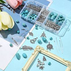 Tibetan Style Chandelier Components and Pendants with Synthetic Turquoise Beads Sets&nbsp;DIY-FS0005-75
