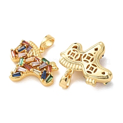 Brass Pave Colorful Cubic Zirconia Pendants&nbsp;KK-A304-04G
