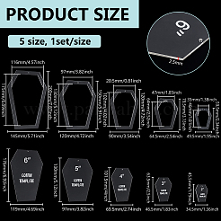 アクリルキルティングテンプレート  diyパッチワークミシンクラフト  棺  透明  54.5~200x34.5~145x2.5mm&nbsp;DIY-BC0014-52A
