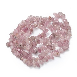 天然マダガスカル ローズクォーツビーズ連売り  チップ  6~11x5~9x2~6mm  穴：0.5mm  約223個/連  80~81cm&nbsp;G-O187-01