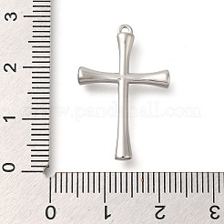変色防止304ステンレススチールペンダント  クロスチャーム  ステンレス鋼色  26x17x3mm  穴：1mm&nbsp;STAS-P369-02P