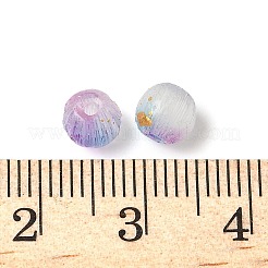 47 個の猫の目ビーズ  ドローベンチスタイル  ラウンド  金フォイル  紫色のメディア  5.5mm  穴：1mm&nbsp;CE-Q001-01C