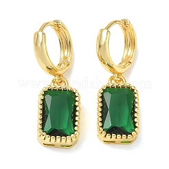 Brass Glass Dangle Hoop Earrings for Women&nbsp;KK-CBA760A-04G-04
